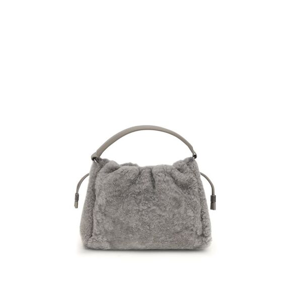 Brunello Cucinelli Women Small Shearling Mellow Shoulder Bag - Picture 1 of 4